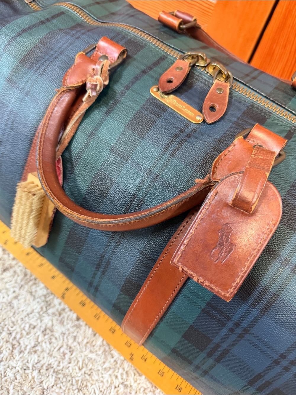 Vintage Rare Polo Ralph Lauren Blackwatch Plaid 3-Piece Luggage Travel Set - Picture 10 of 15